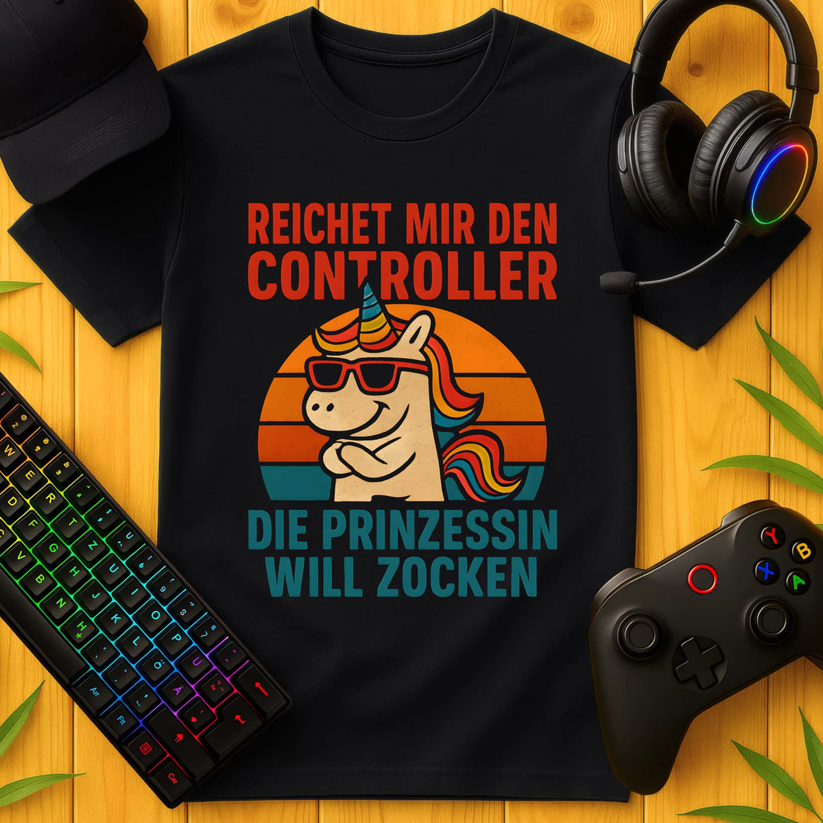 Cool Unicorn Princess Wants to Game T-Shirt for Kids