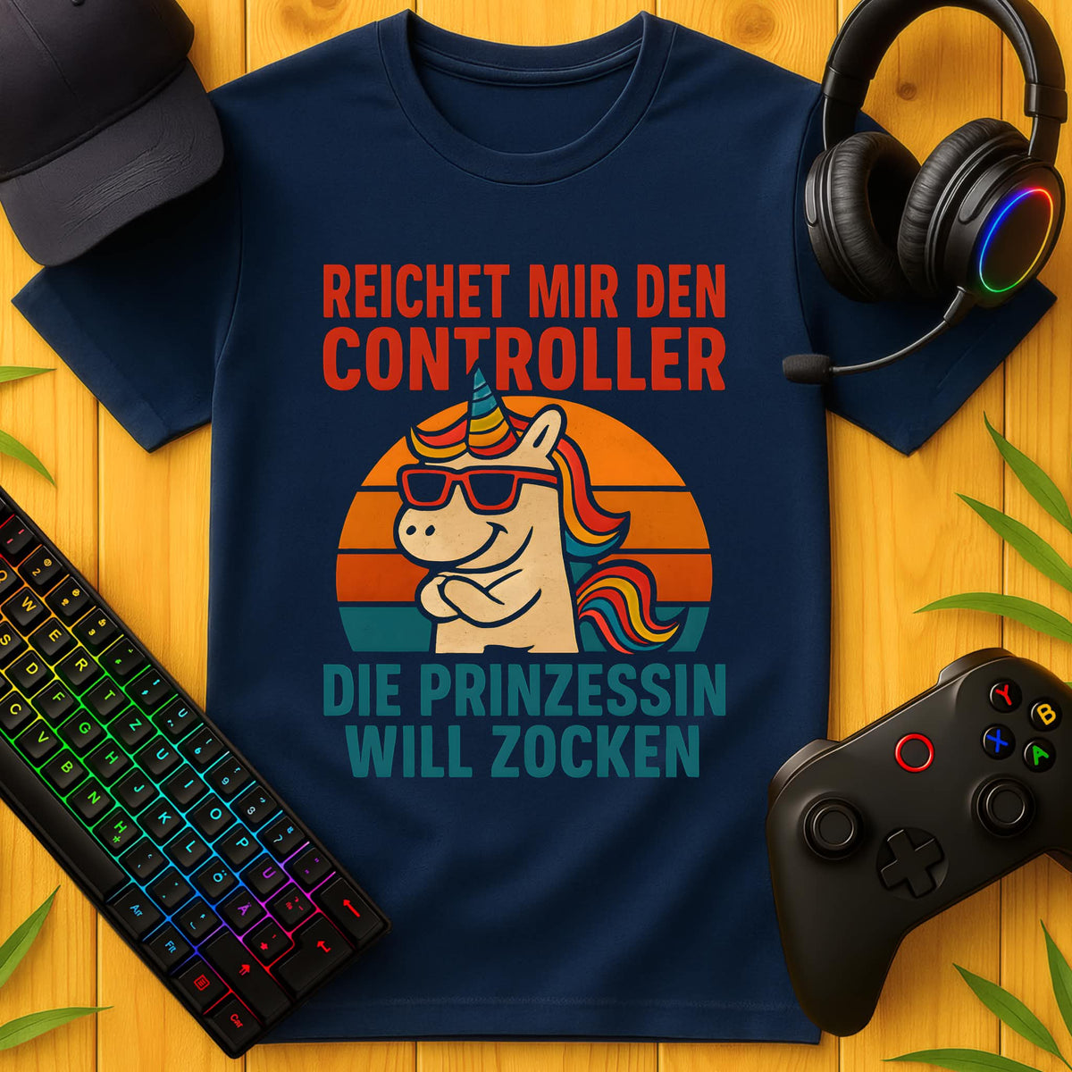 Cool Unicorn Princess Wants to Game T-Shirt for Kids