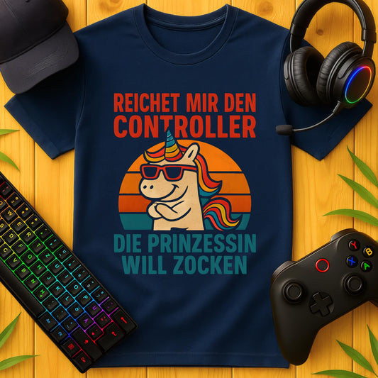 Cool Unicorn Princess Wants to Game T-Shirt for Kids
