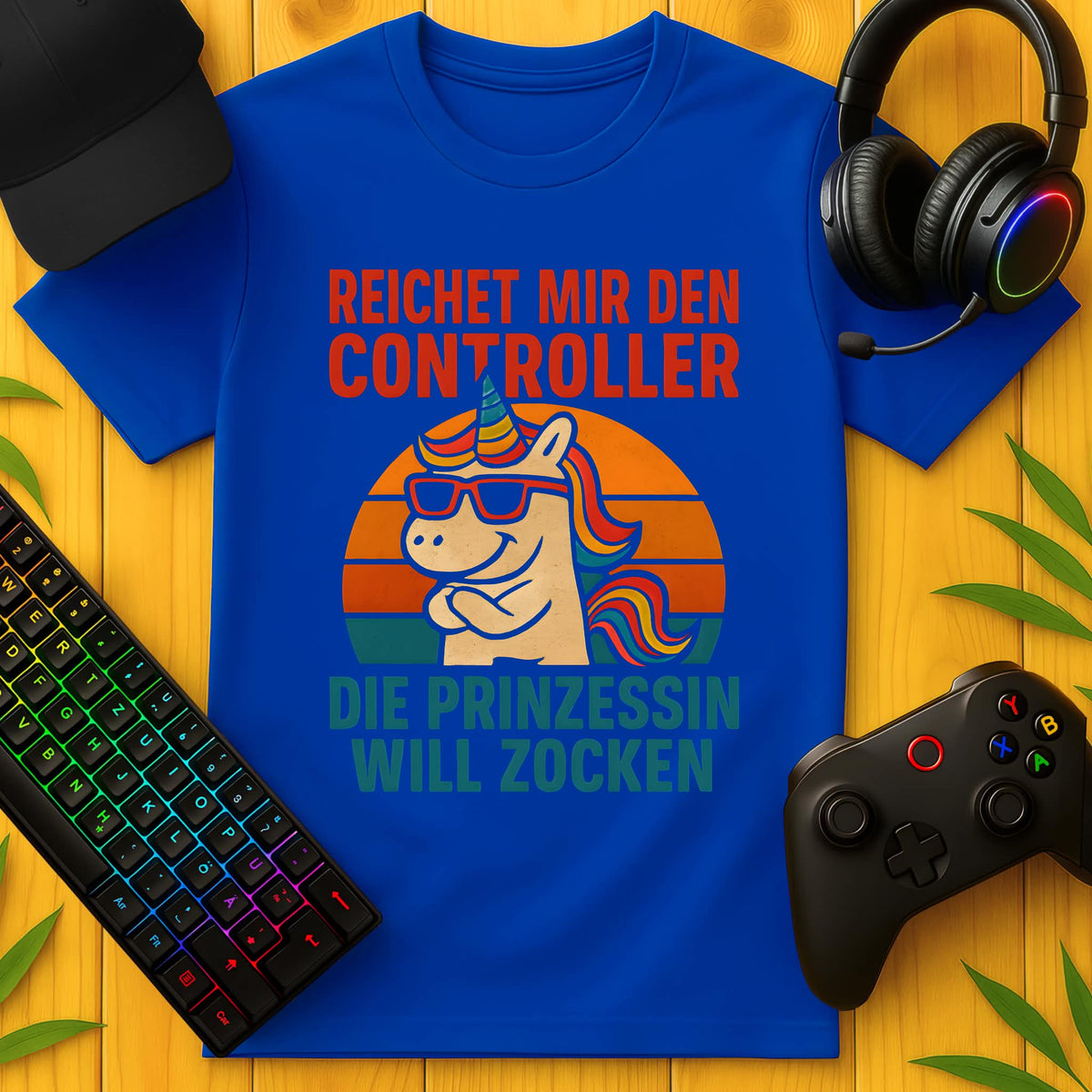 Cool Unicorn Princess Wants to Game T-Shirt for Kids