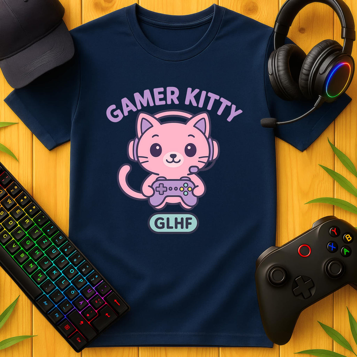 Gamer Kitty GLHF T-Shirt for Kids