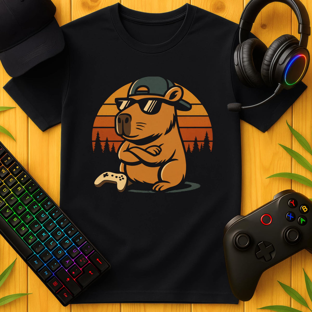 Gaming Capybara T-Shirt for Kids