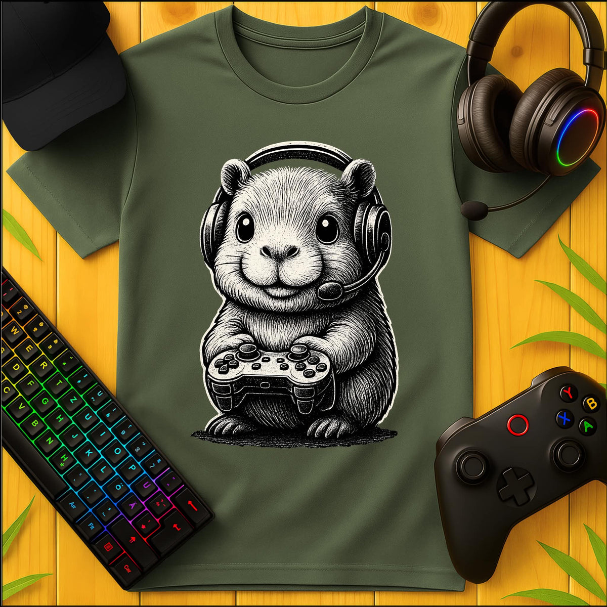 Cute Capybara B&W T-Shirt