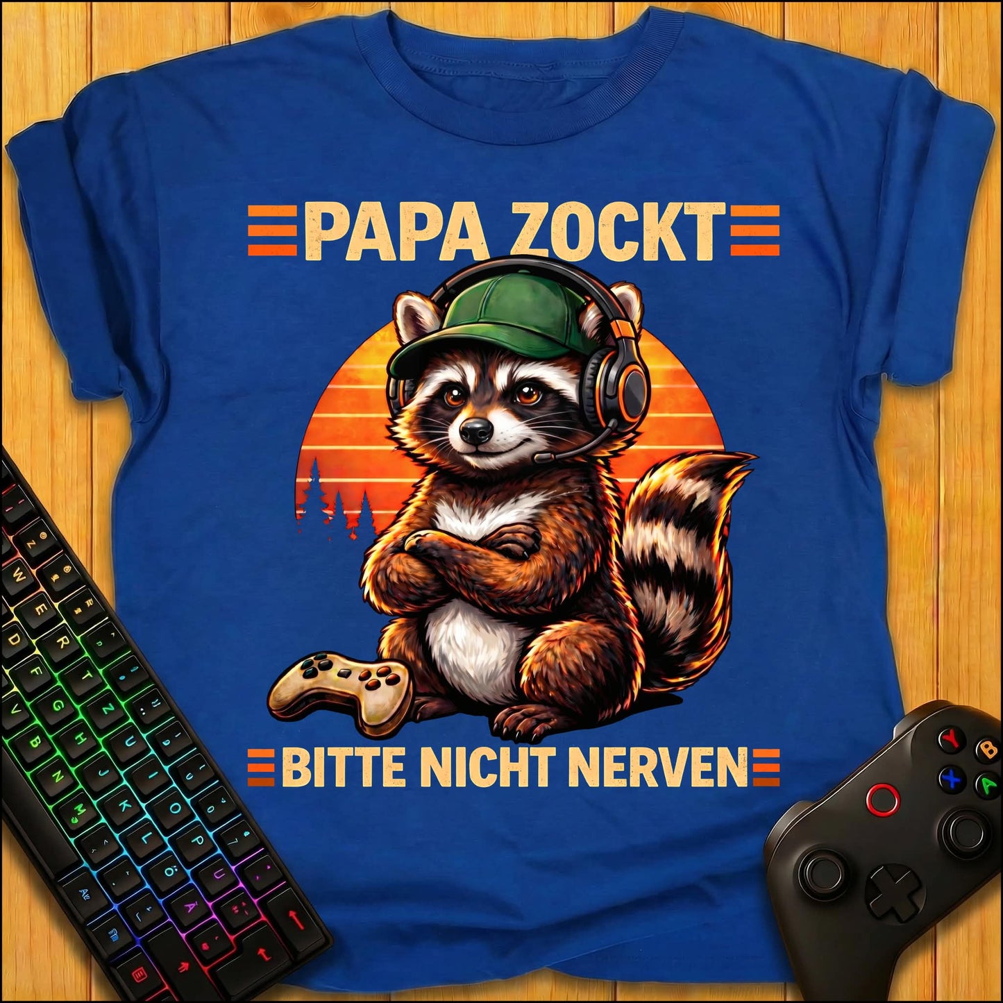 Dad doesn't gamble, don't annoy Raccoon T-Shirt