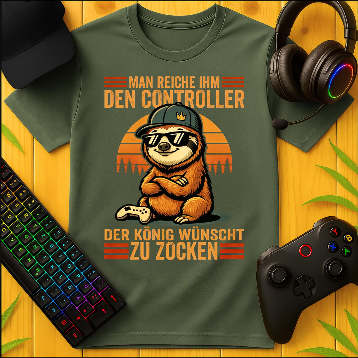 King Wants to Game Sloth T-Shirt