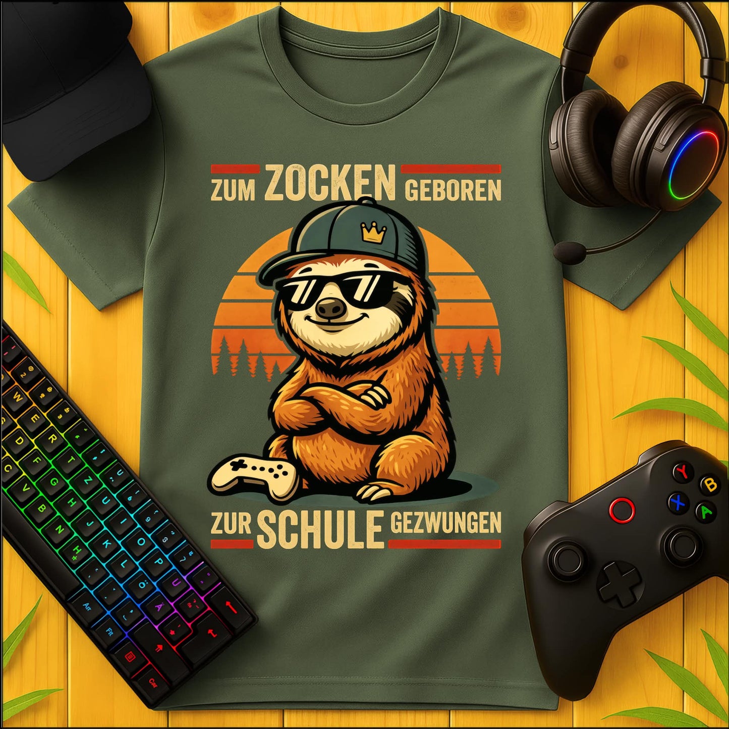 Born to Game School-Sloth T-Shirt