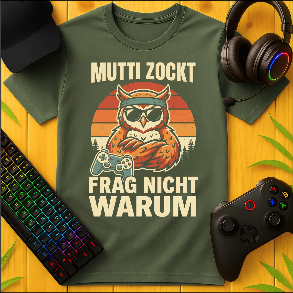 Mutti zockt Owl T-Shirt