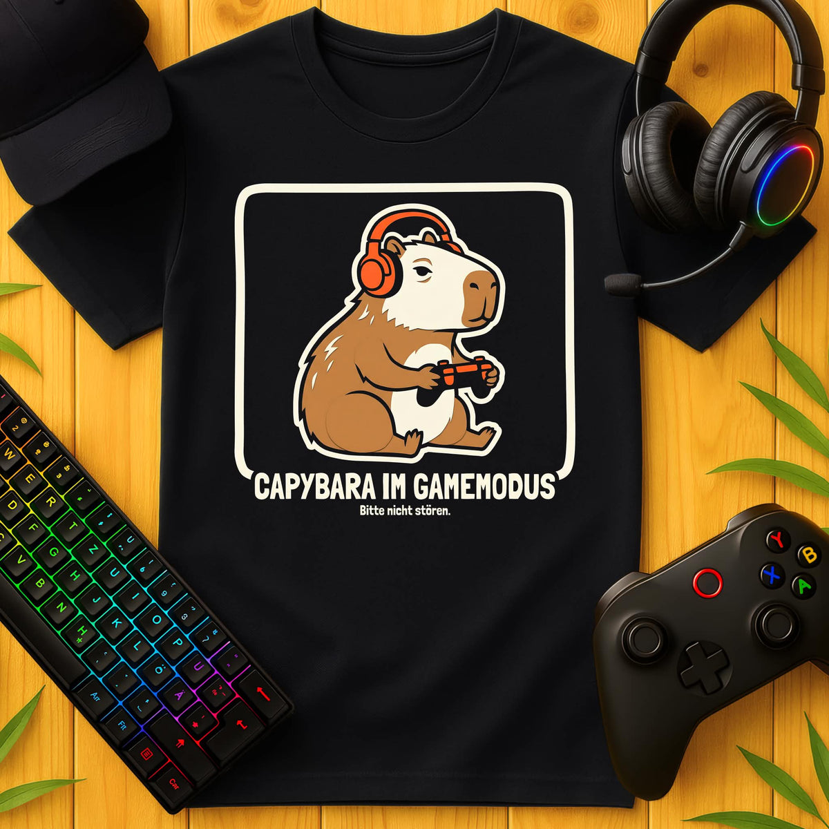 Capybara im Gamemodus T-Shirt für Kids