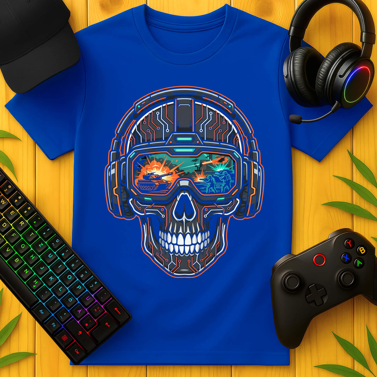 Techno Skull Front T-Shirt for Kids