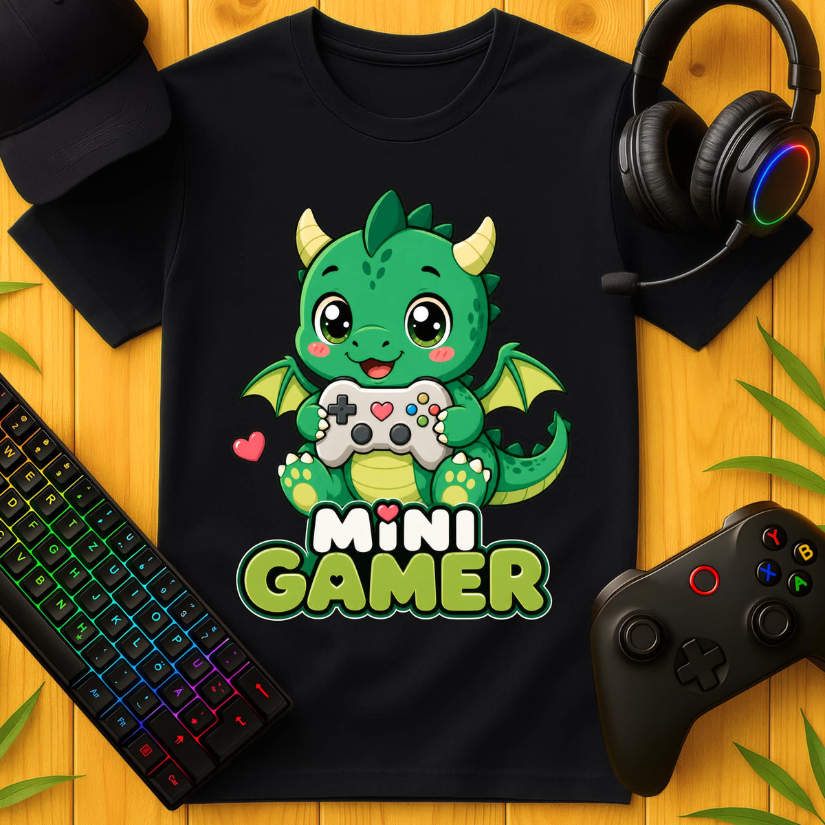 Mini Gamer Drachen T-Shirt für Kids