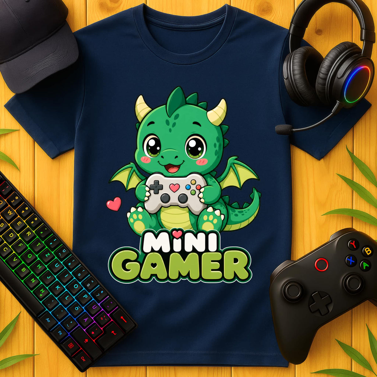 Mini Gamer Drachen T-Shirt für Kids
