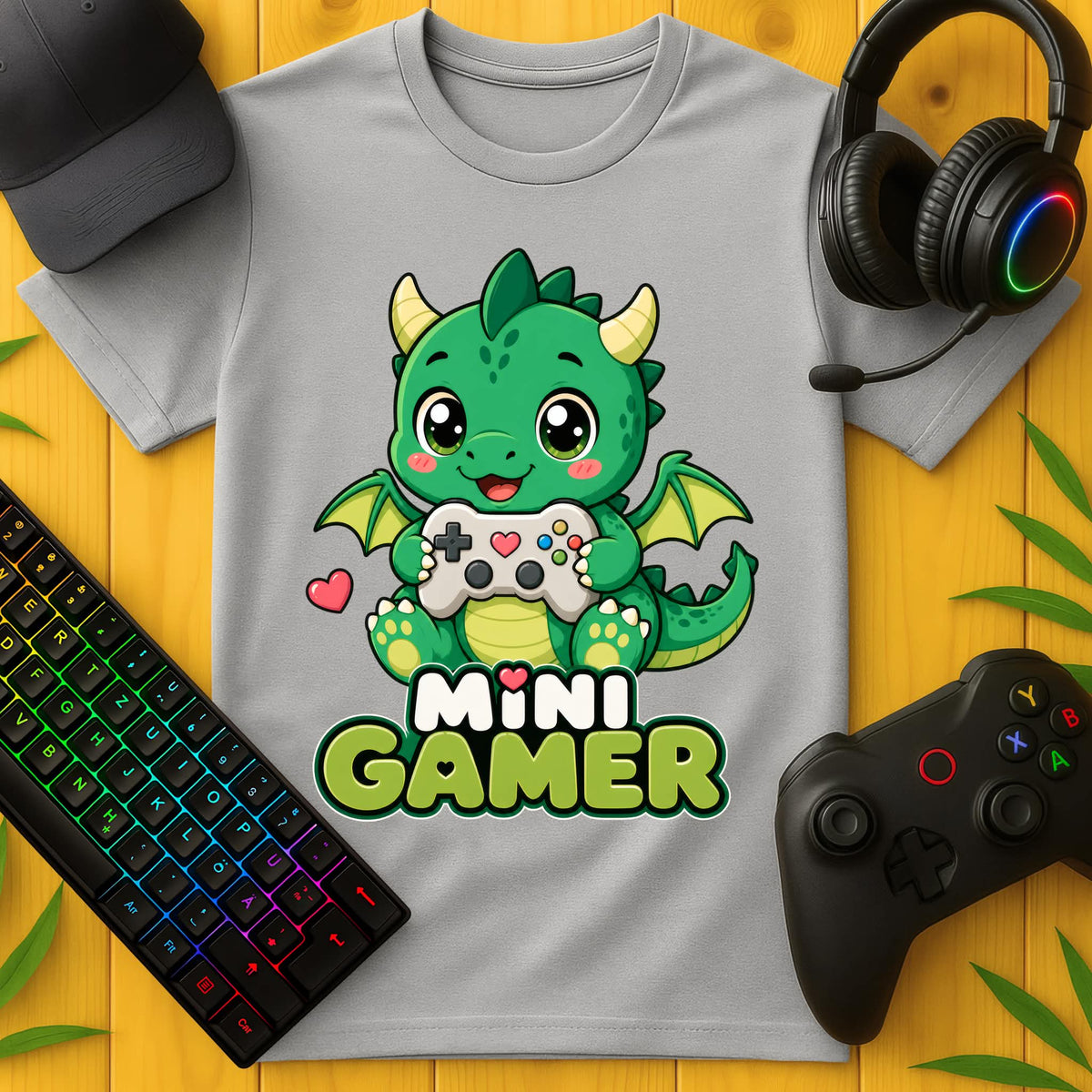 Mini Gamer Drachen T-Shirt für Kids