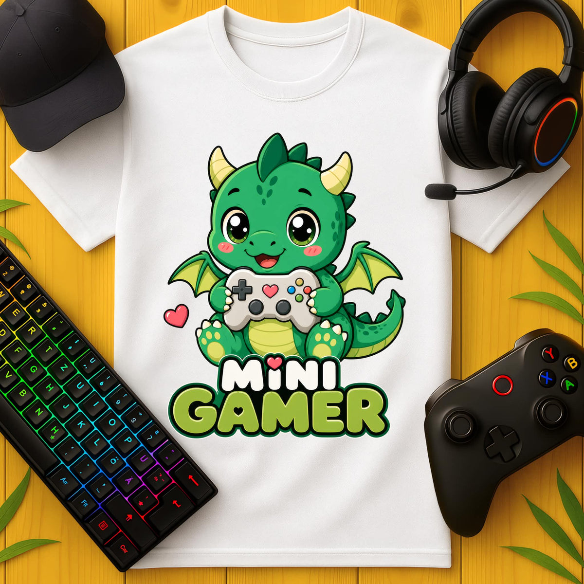 Mini Gamer Drachen T-Shirt für Kids