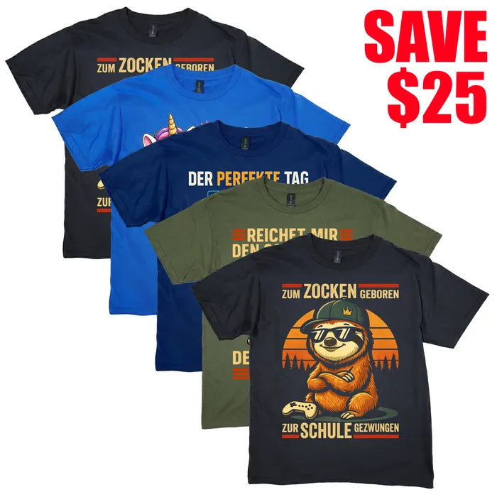 Choose 5 gaming shirts and save $25